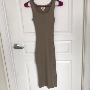 Olive green body con dress